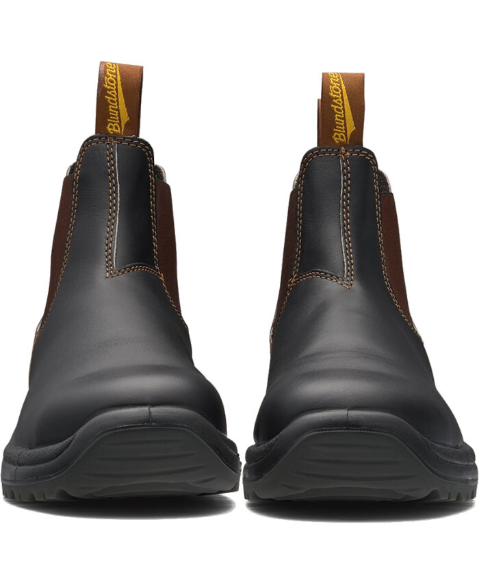 172 XTREME SAFETY Brown premium oil tanned leather elastic side boot v cut Blundstone