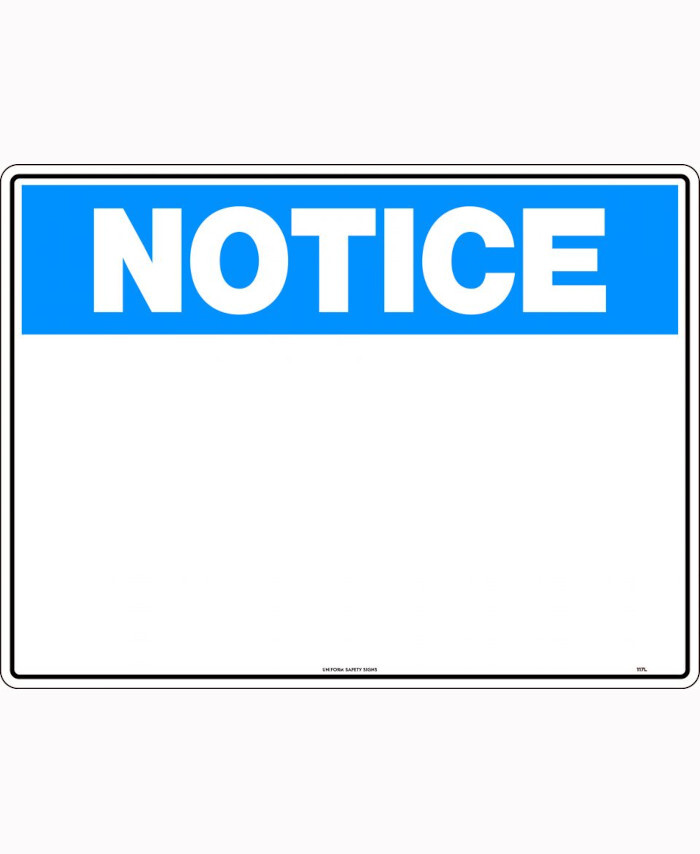 600x400mm - Metal - Notice Blank - Uniform Safety Signs