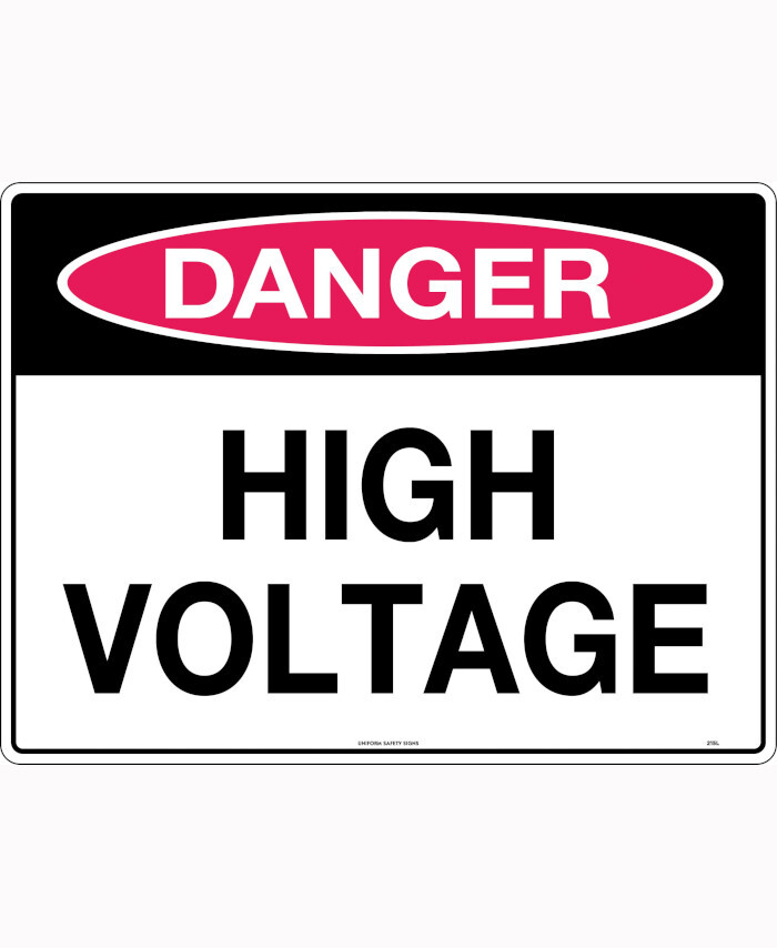 600x400mm - Corflute - Danger High Voltage - Uniform Safety Signs