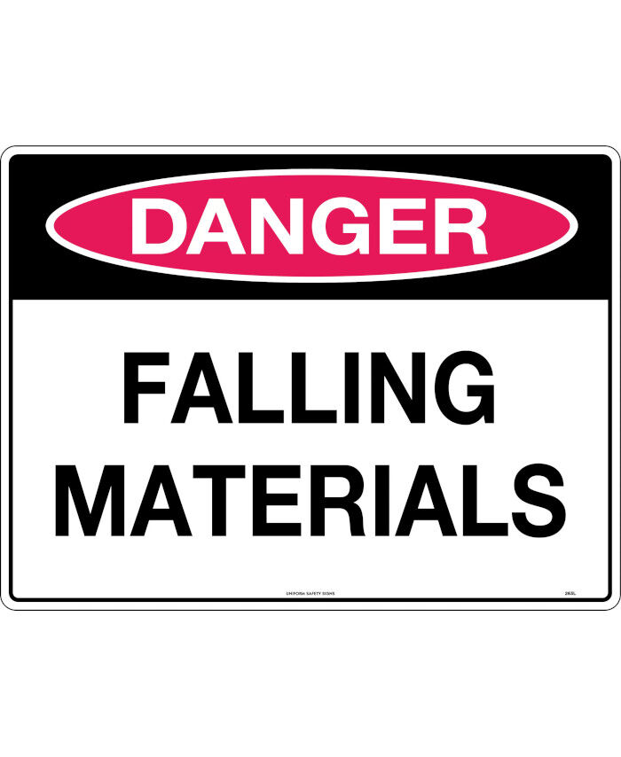 600x400mm - Corflute - Danger Falling Materials - Uniform Safety Signs