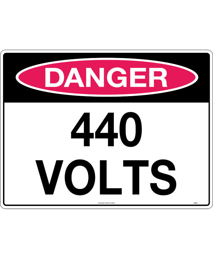 600x400mm - Corflute - Danger 440 Volts - Uniform Safety Signs