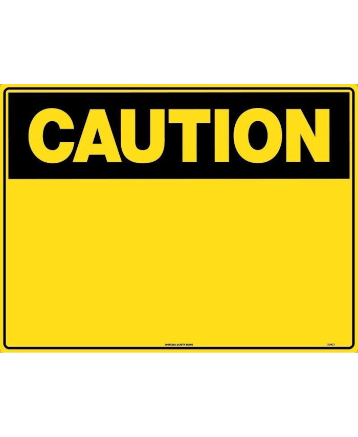 600x400mm - Corflute - Caution Header Blank - Uniform Safety Signs