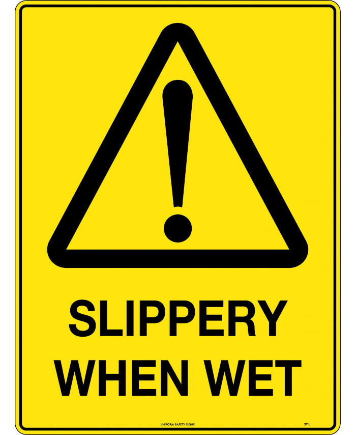 600x400mm - Corflute - Slippery When Wet - Uniform Safety Signs