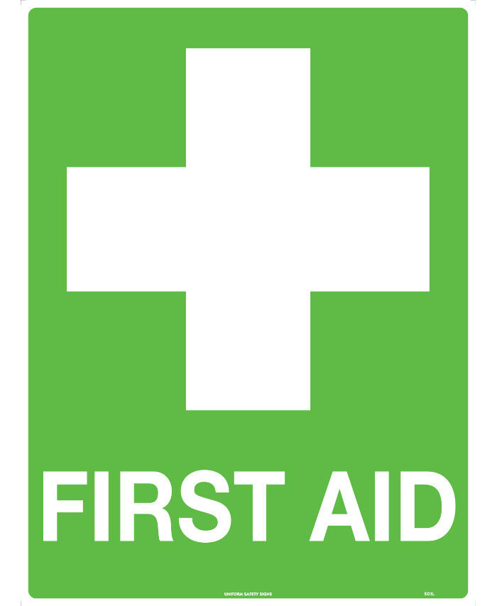 600x400mm - Corflute - First Aid - Uniform Safety Signs