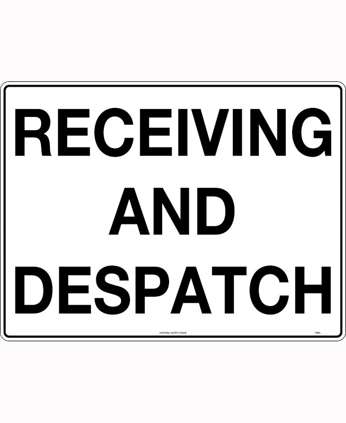 Us Despatch 600x400mm - Poly - Receiving and Despatch - Uniform Safety Signs