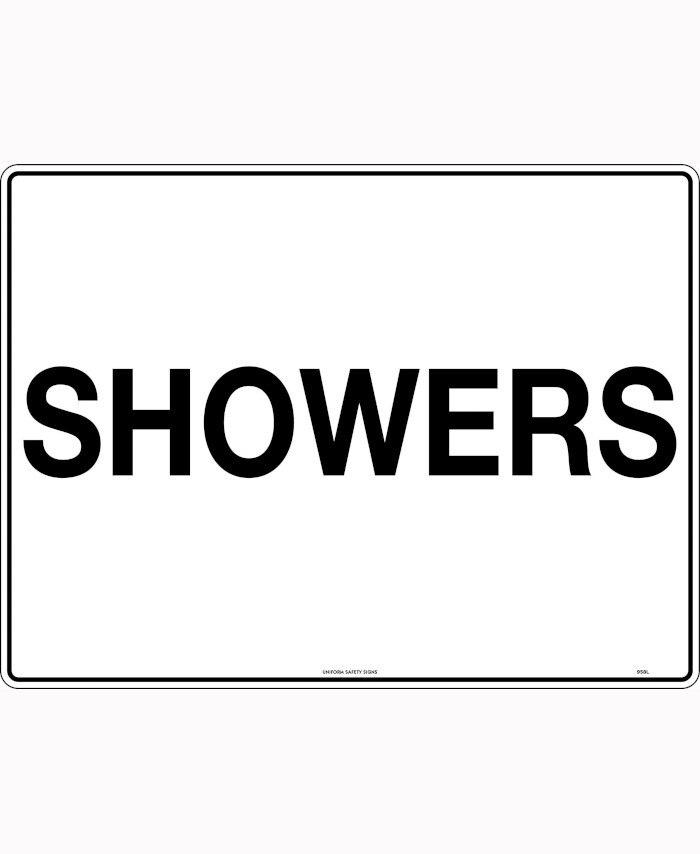 Js106 Shower Sign 600x400mm - Metal - Showers - Uniform Safety Signs
