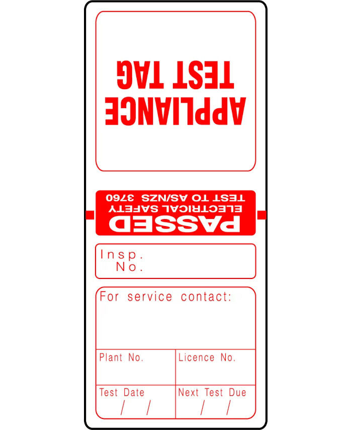 Red Electrical Test Tags (Pkt 100) - Uniform Safety Signs