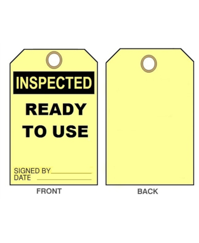 Clean Inspected Tags 75x160mm - Tear Proof Tags - Pkt of 100 - Inspected Ready to Use ...