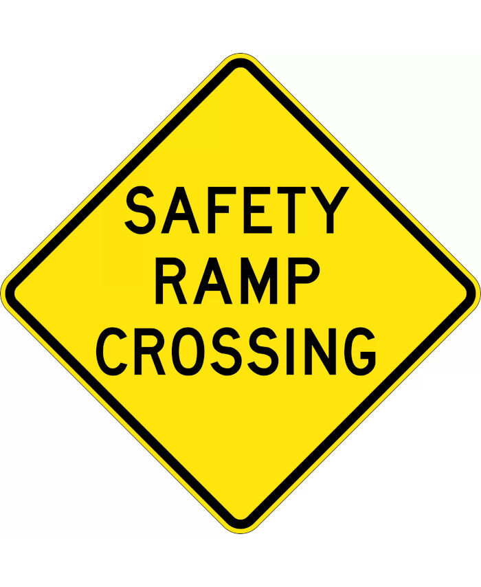 Sign Ramp Number 1 900x900mm - Aluminium - Class 1 Reflective - Safety Ramp Crossing ...