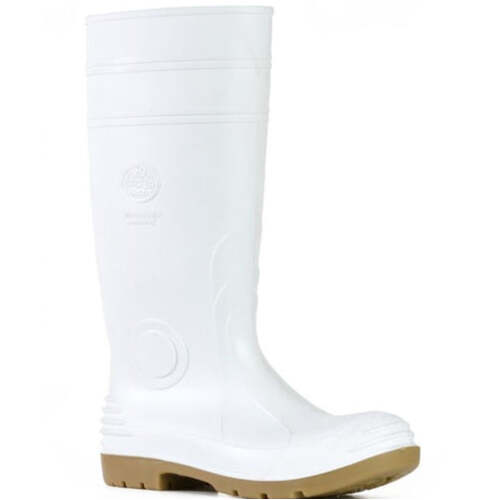 WORKWEAR, SAFETY & CORPORATE CLOTHING SPECIALISTS - Jobmaster 2 Gumboots - White / Gristle PVC 400mm Safety Gumboot