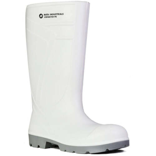 WORKWEAR, SAFETY & CORPORATE CLOTHING SPECIALISTS - Bata 892-11021 Jobmater PU Safety Toe Gumboot White/Grey