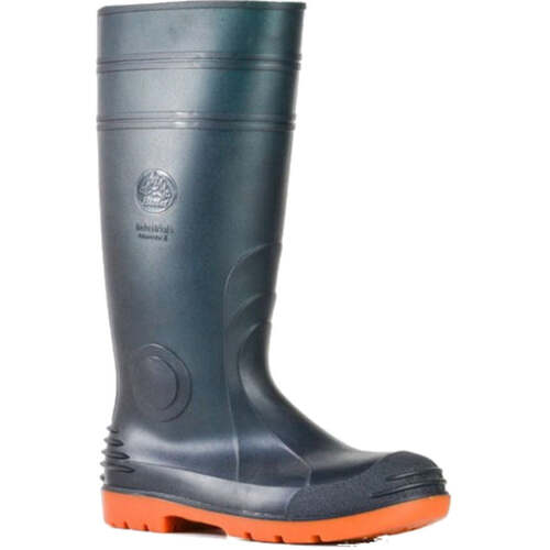 WORKWEAR, SAFETY & CORPORATE CLOTHING SPECIALISTS - Jobmaster 3 Gumboots - Green/Orange PVC 400mm Safety Toe/Midsole Gumboot