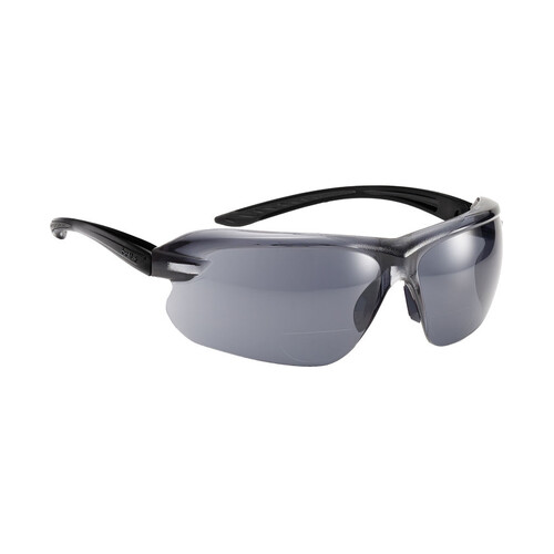 WORKWEAR, SAFETY & CORPORATE CLOTHING SPECIALISTS - IRI-s DIOPTER Black/Grey Temple AS/AF Smoke Lens +2.5 - Spectacles