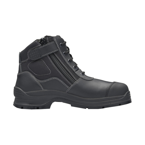 WORKWEAR, SAFETY & CORPORATE CLOTHING SPECIALISTS 319 - Workfit - Black Leather zip side ankle safety hiker