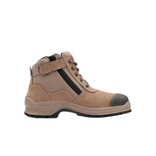 WORKWEAR, SAFETY & CORPORATE CLOTHING SPECIALISTS - Stone nubuck zip side ankle safety boot