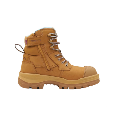 WORKWEAR, SAFETY & CORPORATE CLOTHING SPECIALISTS - RotoFlex Wheat water-resistant nubuck 150mm zip side women's safety boot