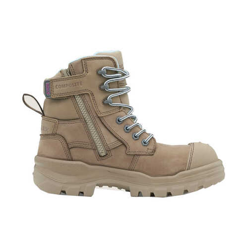 WORKWEAR, SAFETY & CORPORATE CLOTHING SPECIALISTS - 8863 - RotoFlex - Womens Stone water-resistant nubuck 150mm zip side safety boot