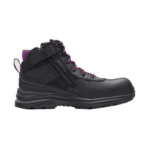 WORKWEAR, SAFETY & CORPORATE CLOTHING SPECIALISTS - 887 - Women's Black water-resistant antistatic leather zip side ankle safety boot
