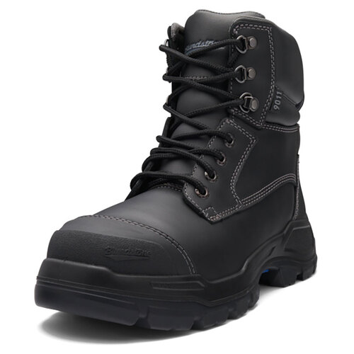 WORKWEAR, SAFETY & CORPORATE CLOTHING SPECIALISTS - 9011 - RotoFlex Black water-resistant Platinum leather 150mm lace up safety boot