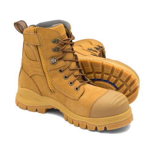 WORKWEAR, SAFETY & CORPORATE CLOTHING SPECIALISTS - Wheat water resistant nubuck lace up/zip ankle safety boot