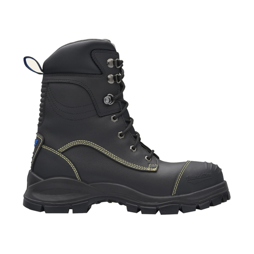 WORKWEAR, SAFETY & CORPORATE CLOTHING SPECIALISTS - 995 - XFOOT RUBBER - Black water-resistant leather lace up 185mm high leg boot