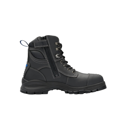 WORKWEAR, SAFETY & CORPORATE CLOTHING SPECIALISTS - Black platinum quality water resistant leather, 150mm height, safety boot