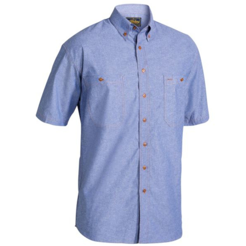 WORKWEAR, SAFETY & CORPORATE CLOTHING SPECIALISTS CHAMBRAY SHIRT - SHORT SLEEVE