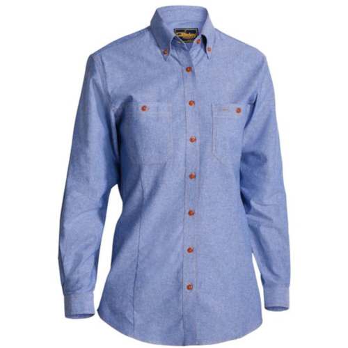 WORKWEAR, SAFETY & CORPORATE CLOTHING SPECIALISTS WOMENS CHAMBRAY SHIRT  - LONG SLEEVE