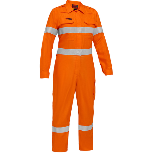 WORKWEAR, SAFETY & CORPORATE CLOTHING SPECIALISTS - Apex 160/185 Women's Taped Hi Vis FR Ripstop Vented Coverall with Waist Zip Opening