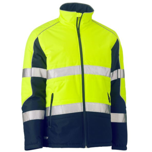 WORKWEAR, SAFETY & CORPORATE CLOTHING SPECIALISTS TAPED HI VIS PUFFER JACKET WITH STAND COLLAR