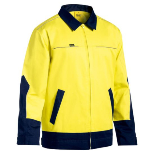 WORKWEAR, SAFETY & CORPORATE CLOTHING SPECIALISTS - HI VIS DRILL JACKET WITH LIQUID REPELLENT FINISH