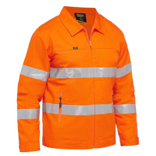 WORKWEAR, SAFETY & CORPORATE CLOTHING SPECIALISTS - TAPED HI VIS DRILL JACKET WITH LIQUID REPELLENT FINISH