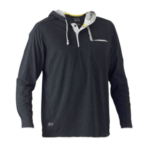 WORKWEAR, SAFETY & CORPORATE CLOTHING SPECIALISTS - FLEX & MOVE  COTTON HOODIE TEE - LONG SLEEVE