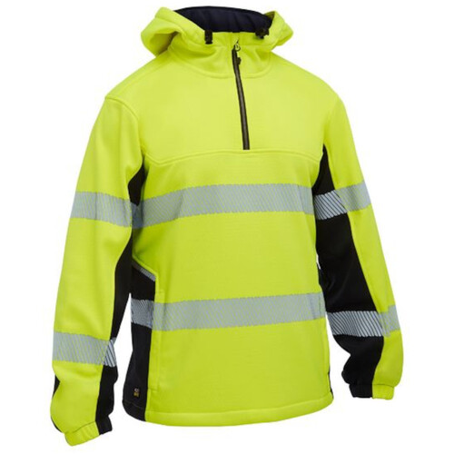 WORKWEAR, SAFETY & CORPORATE CLOTHING SPECIALISTS - HI VIS TAPED LIQUID REPELLENT FLEECE HOODIE