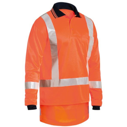 WORKWEAR, SAFETY & CORPORATE CLOTHING SPECIALISTS - TAPED TTMC-W HI VIS COOL VENTED POLYESTER MICROMESH POLO - LONG SLEEVE