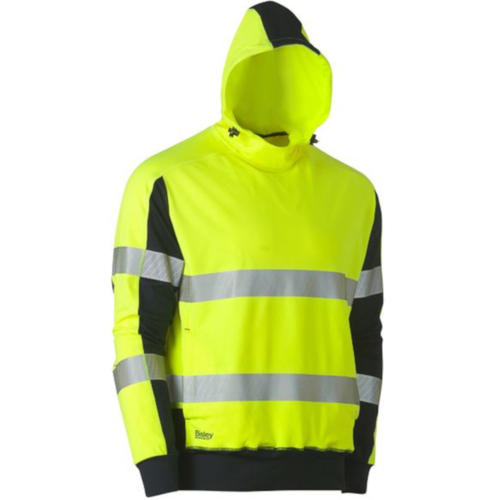 WORKWEAR, SAFETY & CORPORATE CLOTHING SPECIALISTS - TAPED HI VIS STRETCHY FLEECE HOODIE