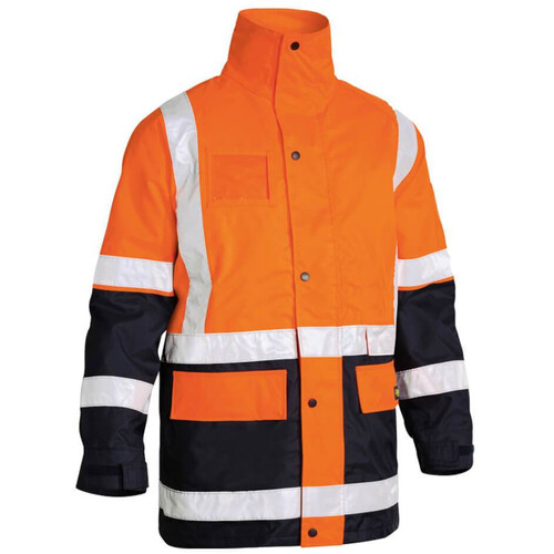 WORKWEAR, SAFETY & CORPORATE CLOTHING SPECIALISTS - TAPED HI VIS 5 IN 1 RAIN JACKET