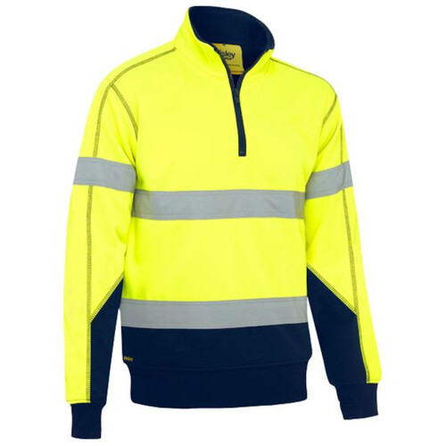 WORKWEAR, SAFETY & CORPORATE CLOTHING SPECIALISTS TAPED HI VIS 1/4 ZIP FLEECE PULLOVER WITH SHERPA LINING