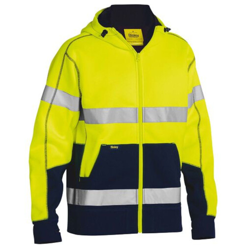 WORKWEAR, SAFETY & CORPORATE CLOTHING SPECIALISTS - TAPED HI VIS FLEECE HOODIE WITH SHERPA LINING