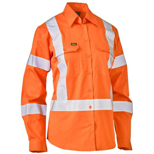 WORKWEAR, SAFETY & CORPORATE CLOTHING SPECIALISTS - WOMEN'S X TAPED BIOMOTION HI VIS COOL LIGHTWEIGHT DRILL SHIRT