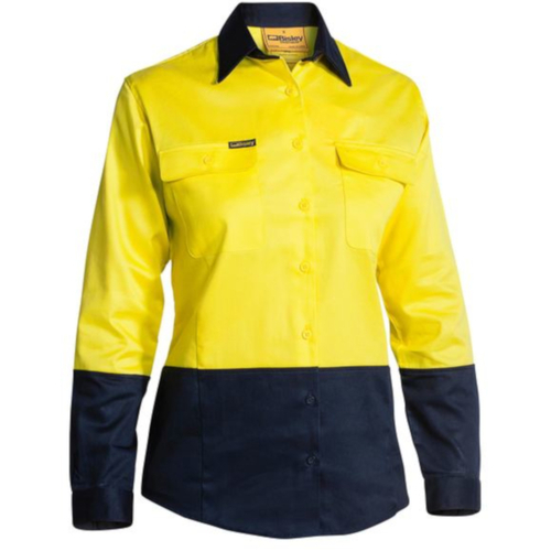 WORKWEAR, SAFETY & CORPORATE CLOTHING SPECIALISTS WOMENS HI VIS DRILL SHIRT - LONG SLEEVE