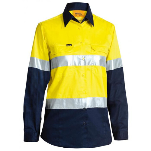 WORKWEAR, SAFETY & CORPORATE CLOTHING SPECIALISTS - WOMENS 3M TAPED COOL LIGHTWEIGHT HI VIS SHIRT - LONG SLEEVE