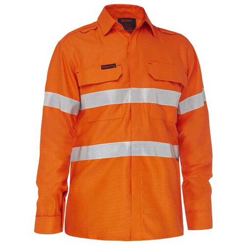 WORKWEAR, SAFETY & CORPORATE CLOTHING SPECIALISTS - APEX 160 WOMEN'S TAPED HI VIS LIGHTWEIGHT FR RIPSTOP VENTED SHIRT