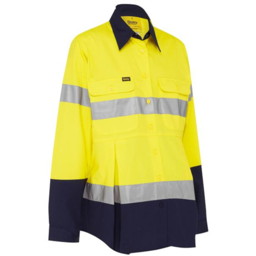 WORKWEAR, SAFETY & CORPORATE CLOTHING SPECIALISTS WOMENS 3M TAPED HI VIS MATERNITY DRILL SHIRT