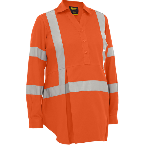 WORKWEAR, SAFETY & CORPORATE CLOTHING SPECIALISTS - Women's X Taped Hi Vis Closed Front Maternity Shirt