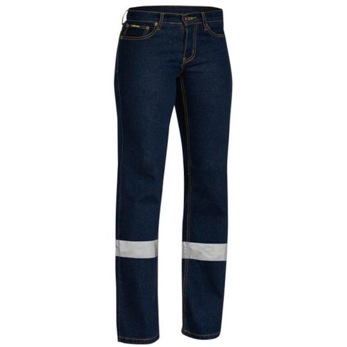 WORKWEAR, SAFETY & CORPORATE CLOTHING SPECIALISTS - WOMENS 3M TAPED ROUGH RIDER DENIM STRETCH JEAN