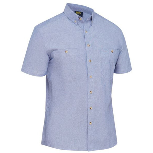 WORKWEAR, SAFETY & CORPORATE CLOTHING SPECIALISTS MENS SHORT SLEEVE CHAMBRAY SHIRT