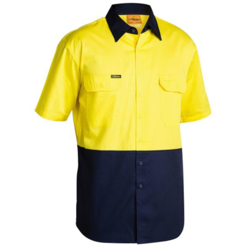 WORKWEAR, SAFETY & CORPORATE CLOTHING SPECIALISTS COOL LIGHTWEIGHT HI VIS DRILL SHIRT - SHORT SLEEVE
