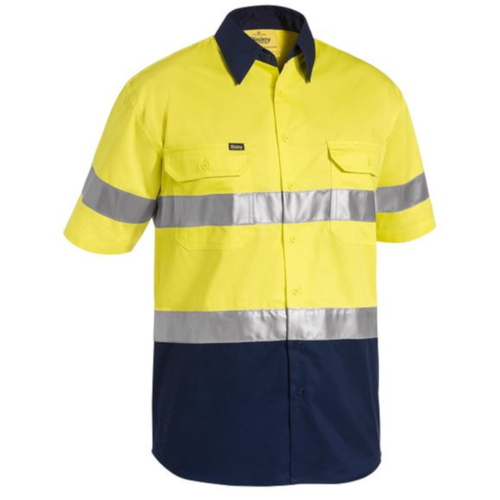 WORKWEAR, SAFETY & CORPORATE CLOTHING SPECIALISTS - 3M TAPED TWO TONE HI VIS COOL LIGHTWEIGHT SHIRT - SHORT SLEEVE