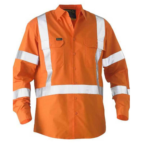 WORKWEAR, SAFETY & CORPORATE CLOTHING SPECIALISTS X TAPED HI VIS RECYCLED DRILL SHIRT